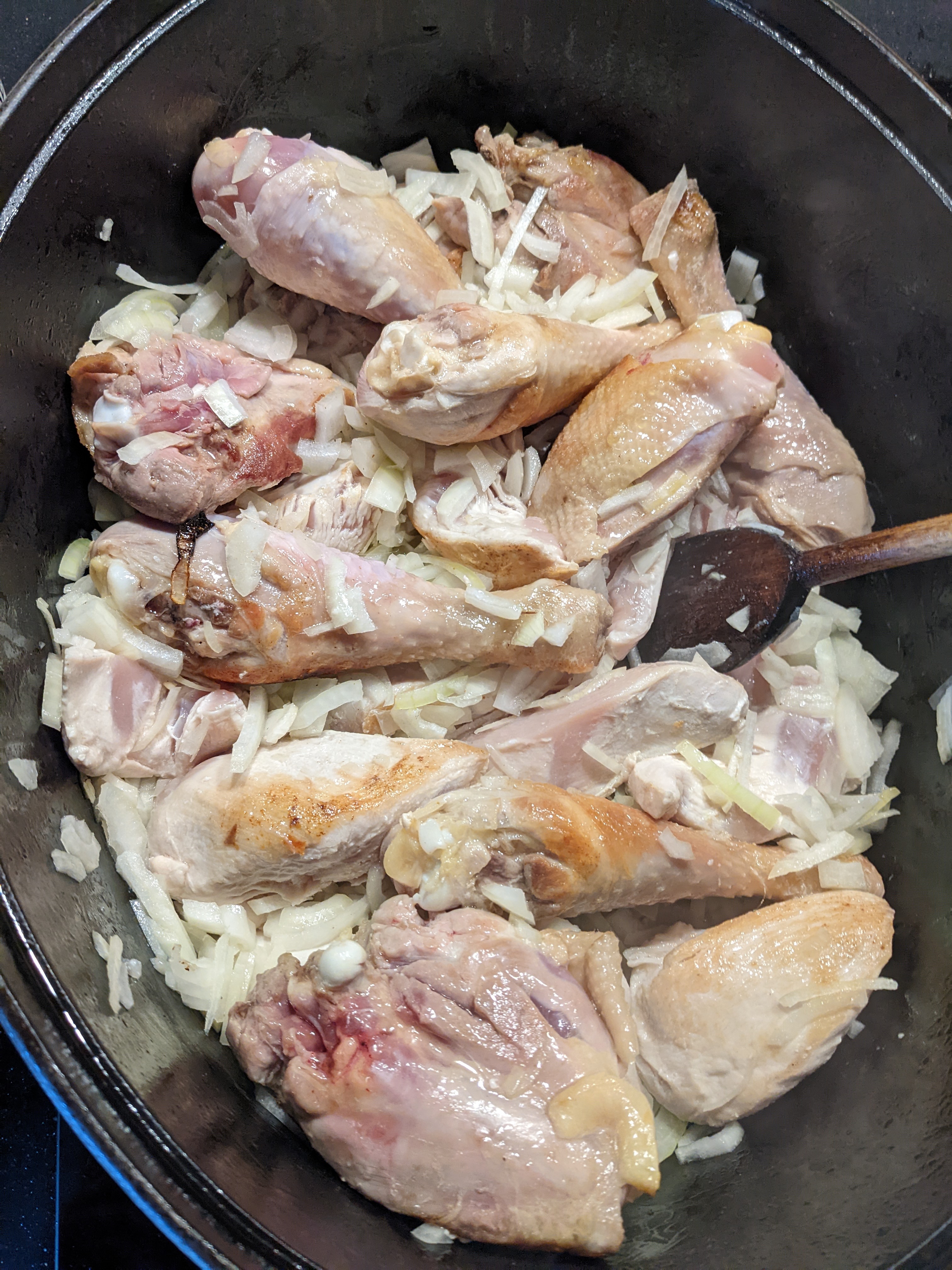 Poulet a la vanille et au rhum cuisson