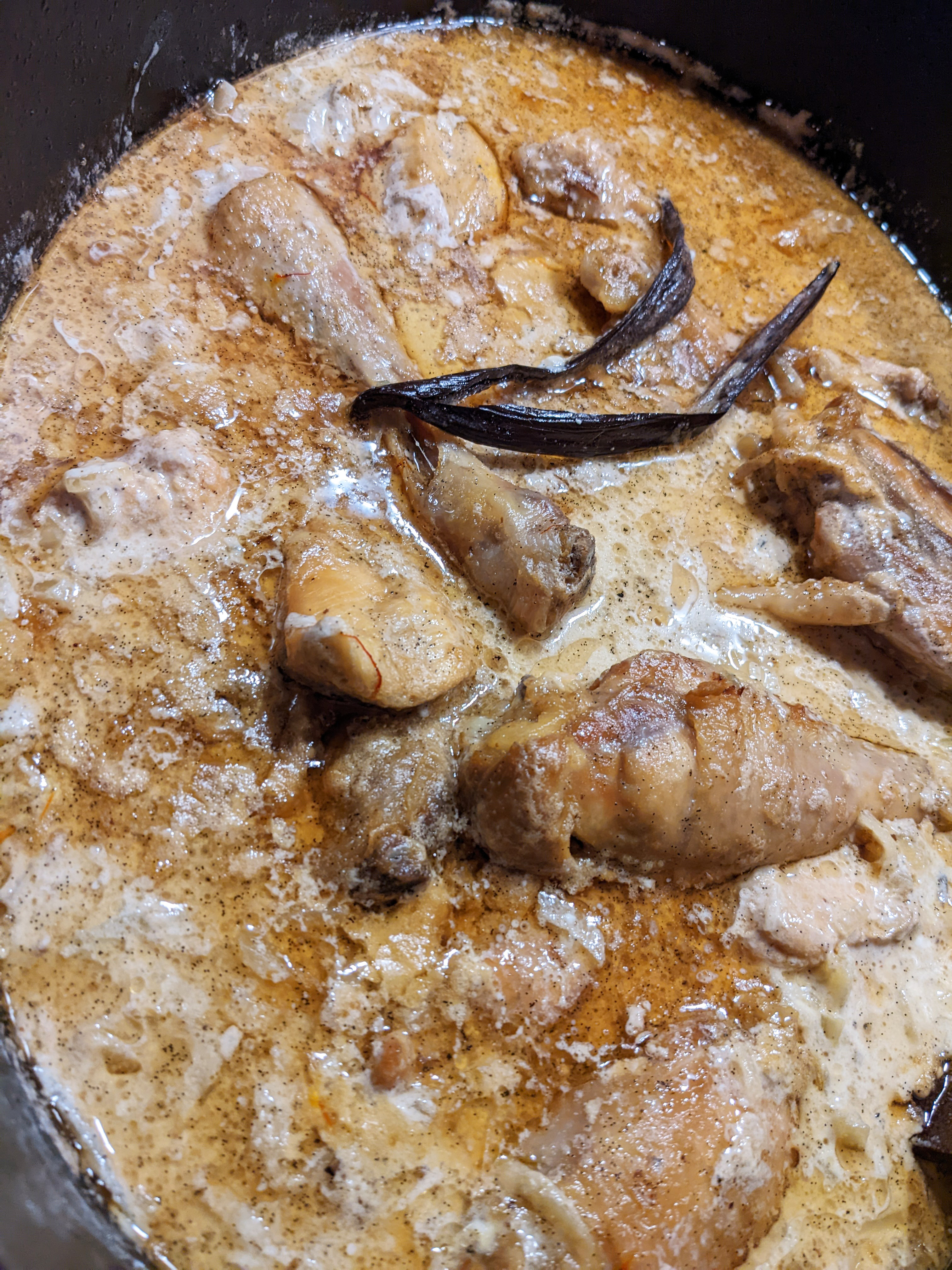 Poulet a la vanille et au rhum