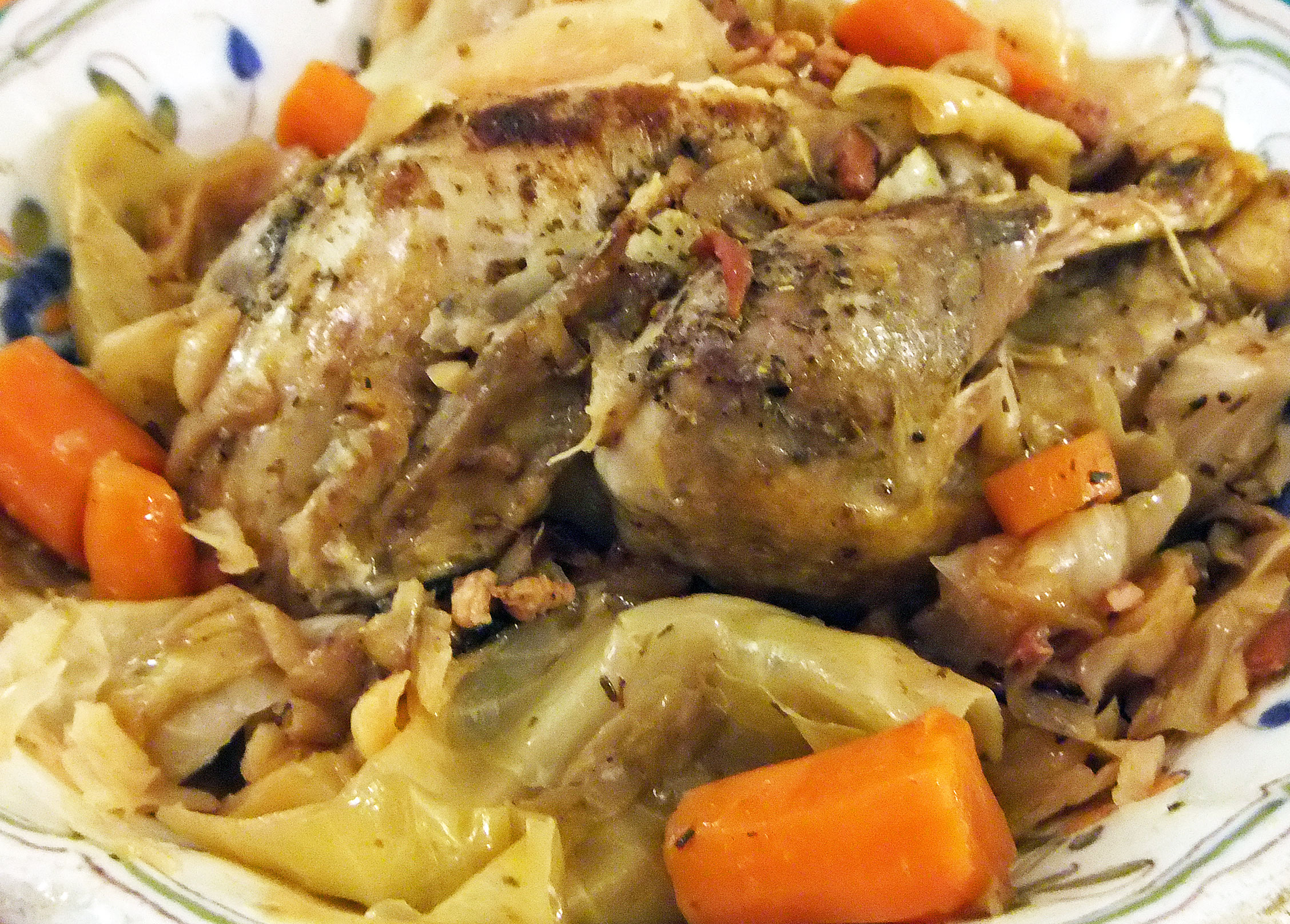 pintade au chou