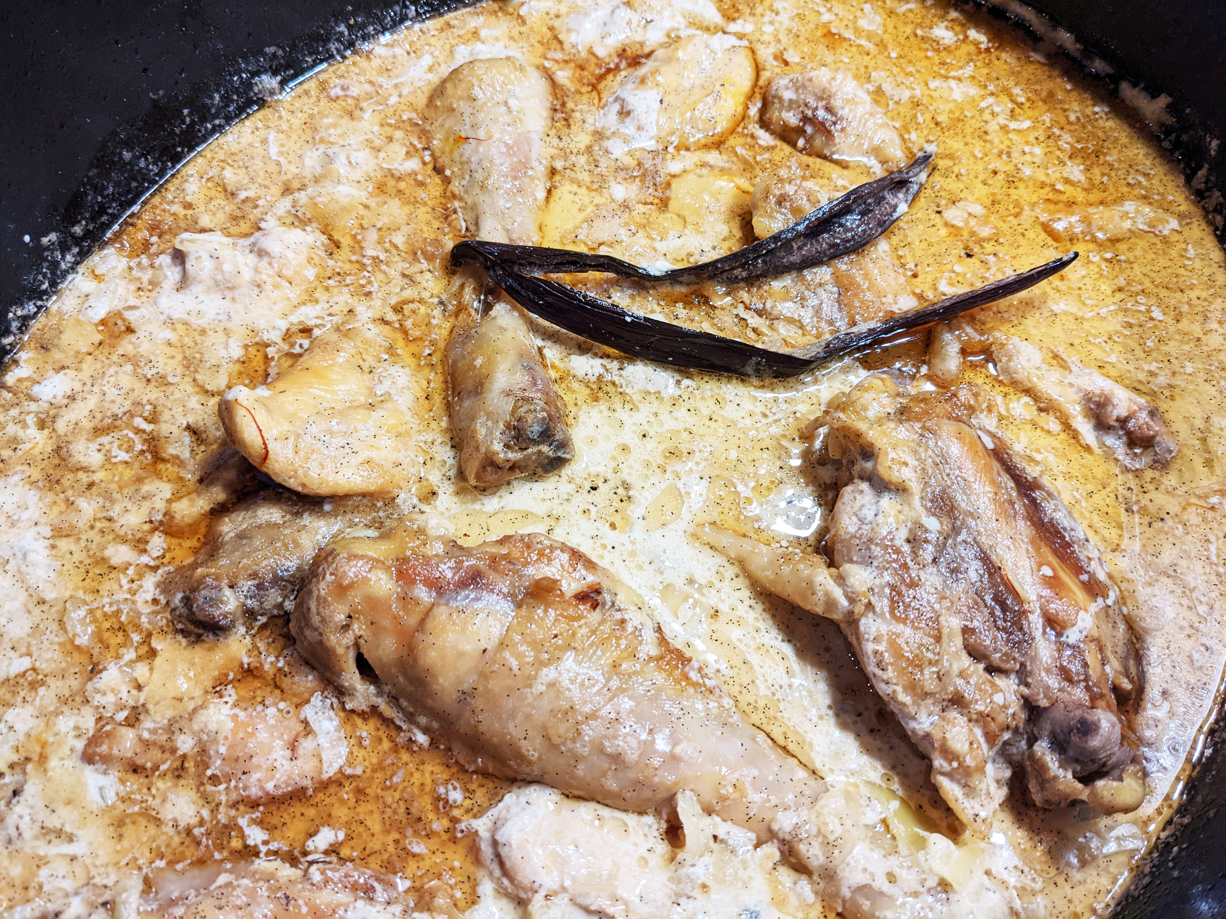 Poulet a la vanille et au rhum